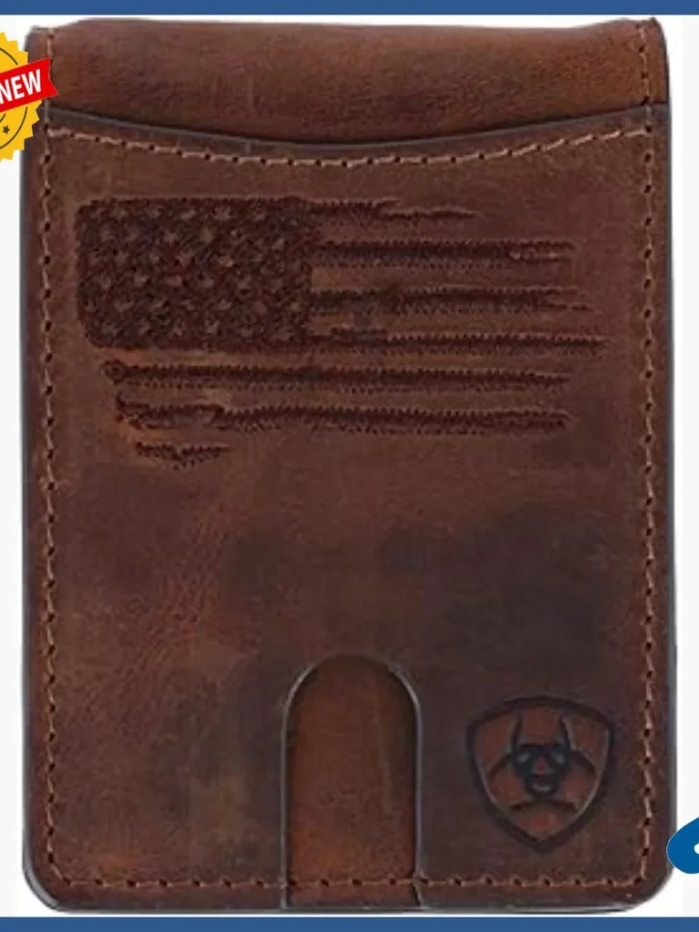 Men's Genuine Leather Wallet Money Clip Style ID Window Card Slots